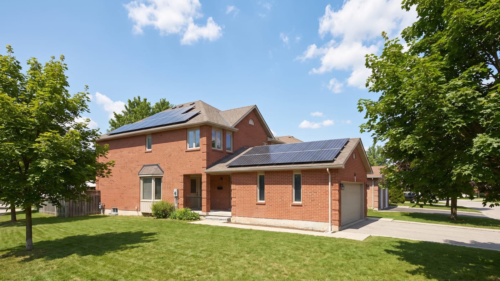 Rooftop solar array on a house in the Toronto area, photographed in daylight